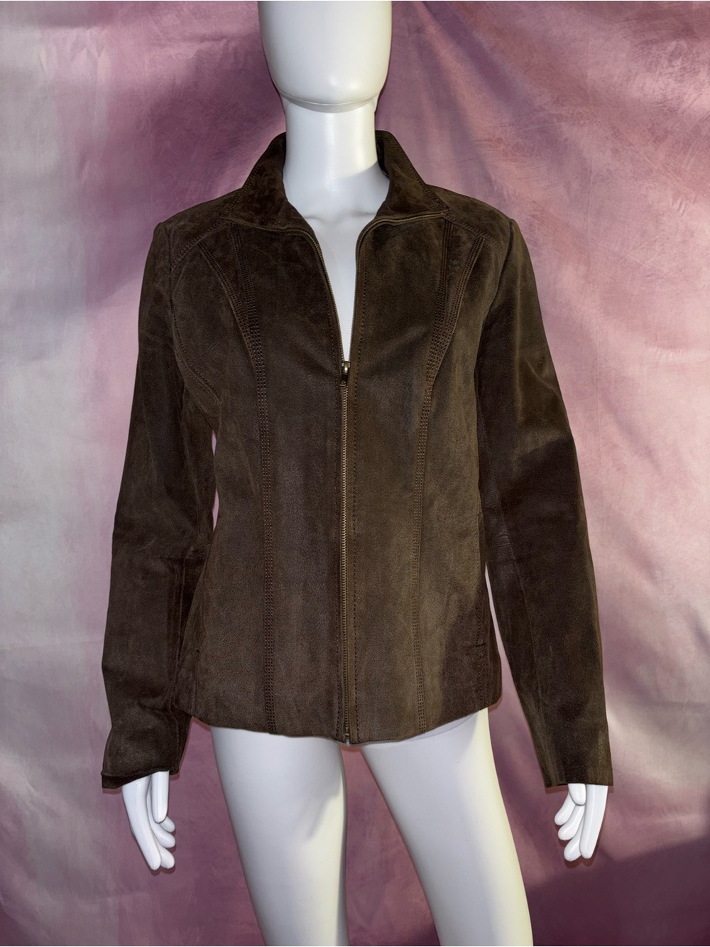 Wilson Dark Brown Suede Zip Jacket
